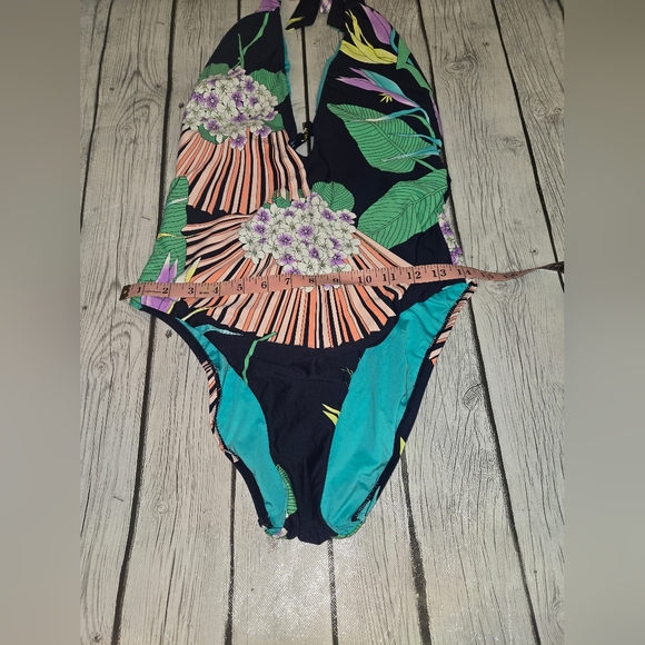 Trina Turk Blue Midnight Multicolor One Piece Swimsuit L77648 Size 12 - Picture 8 of 10